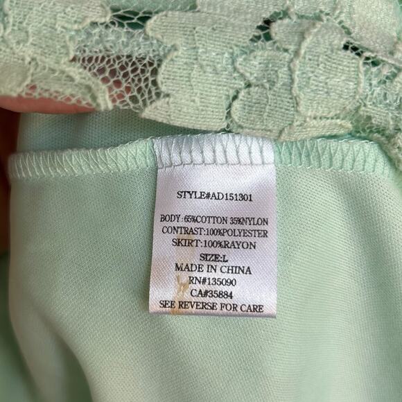 Altar'd State Women's Mint Green Lace Dress with Peek-a-boo Waist Size Large - Picture 5 of 7